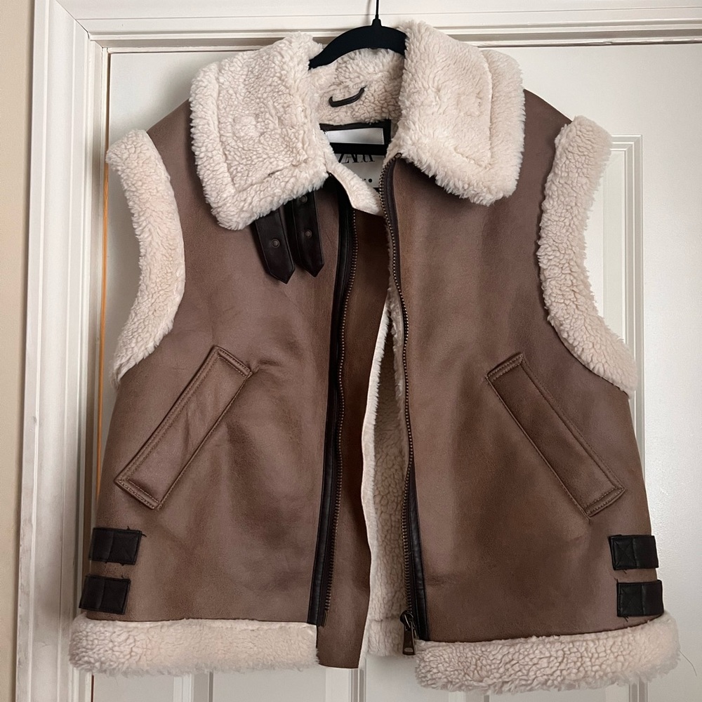 Zara Sherpa COMBINATION FLEECE VEST